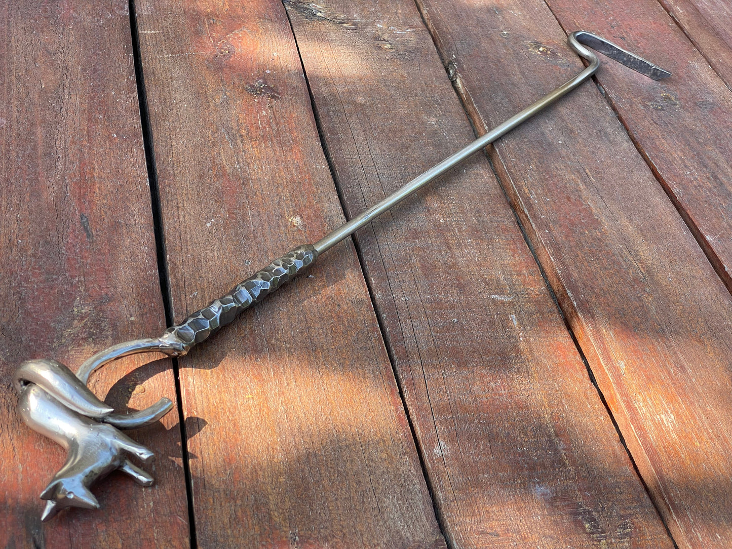 Fire poker, fox, stainless steel, Christmas, daddy, camp, picnic, camping, BBQ, travelers gift,fire pit,firewood,steel gift,11th anniversary
