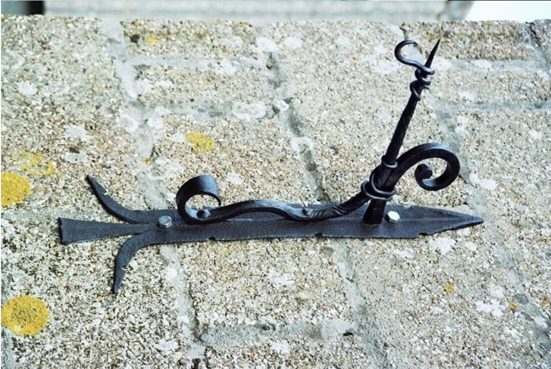forged plant hanger Bracket, medieval, hand forged bracket, wall sconce, candle holder, plant hanger, hook, wall hook, plant wall hook, plaque holder, antique