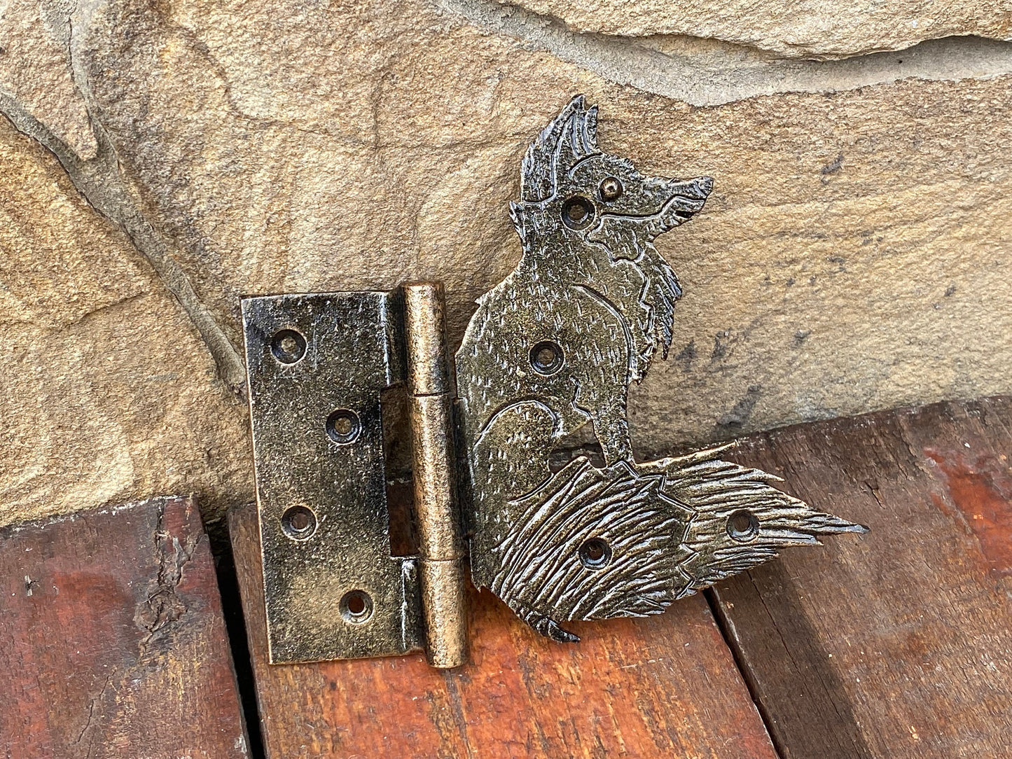 Fox hinge, animal hinge, fox, strap hinge, animal, hinge, shutter, hardware, gate, Christmas, birthday,zoo,door hinge,blacksmith,wild nature