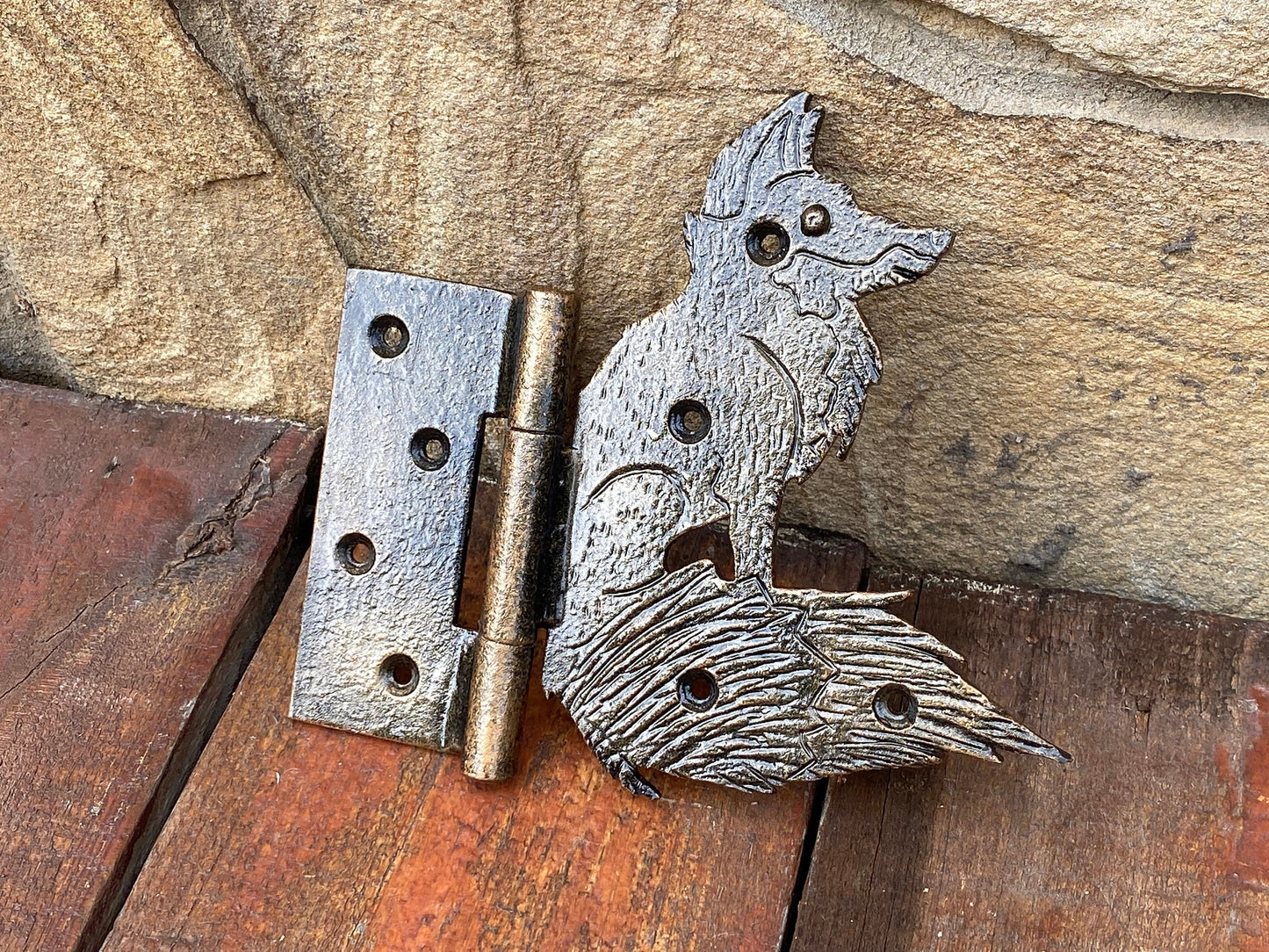 Fox hinge, animal hinge, fox, strap hinge, animal, hinge, shutter, hardware, gate, Christmas, birthday,zoo,door hinge,blacksmith,wild nature