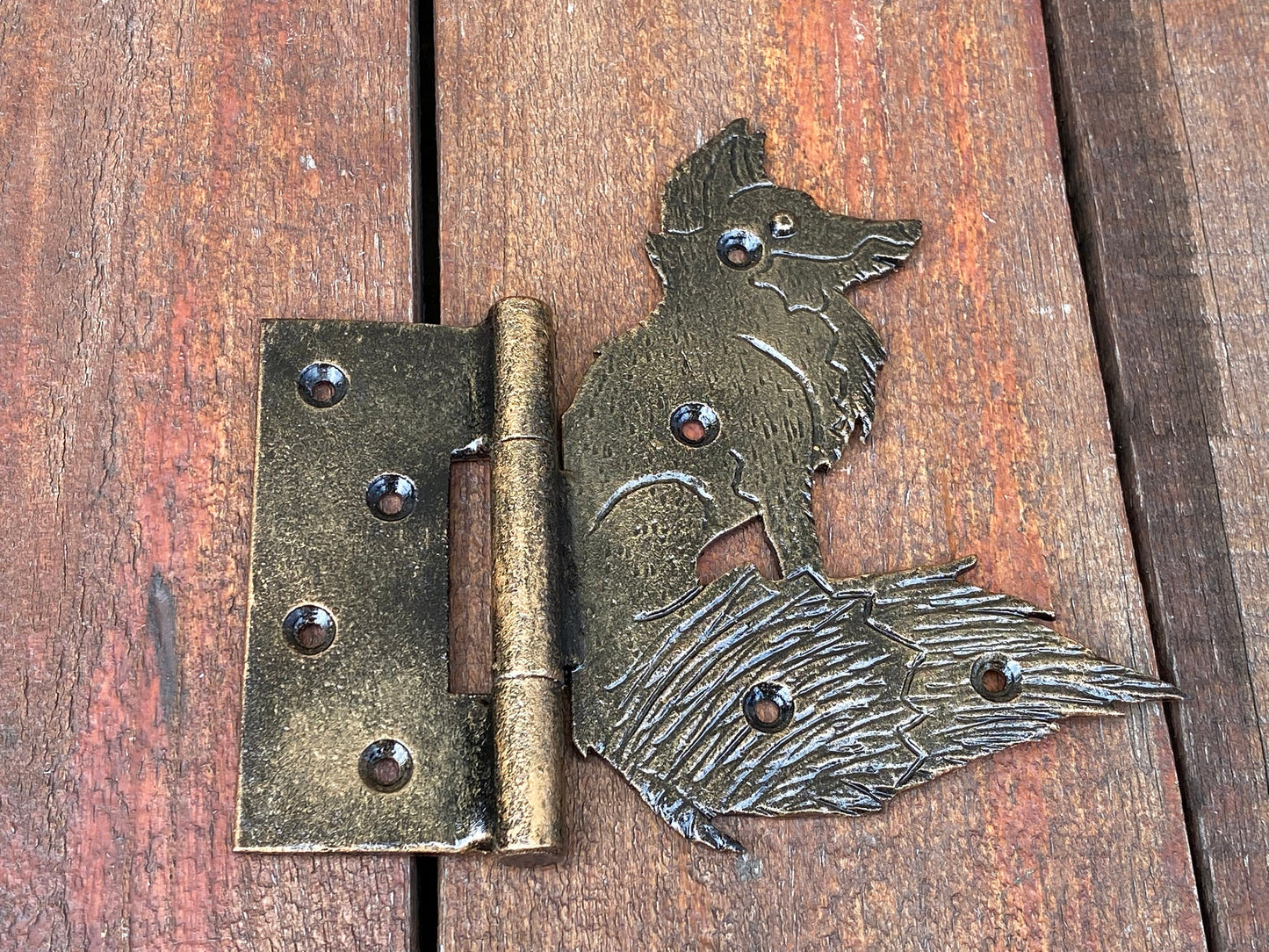 Fox hinge, animal hinge, fox, strap hinge, animal, hinge, shutter, hardware, gate, Christmas, birthday,zoo,door hinge,blacksmith,wild nature