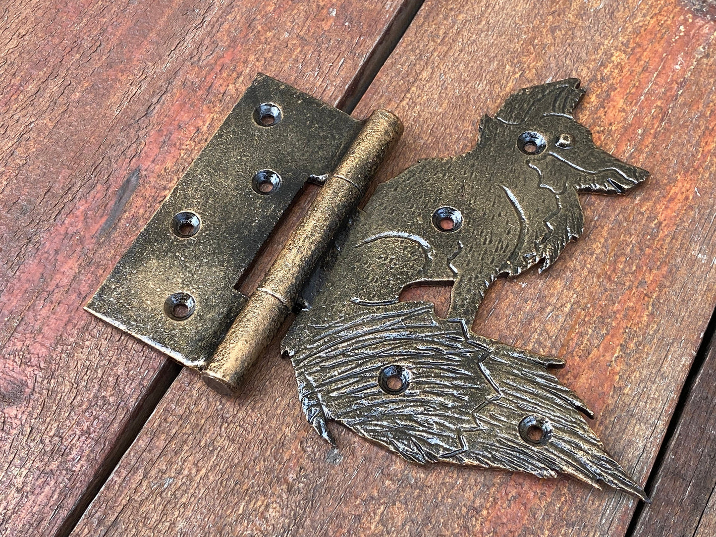 Fox hinge, animal hinge, fox, strap hinge, animal, hinge, shutter, hardware, gate, Christmas, birthday,zoo,door hinge,blacksmith,wild nature