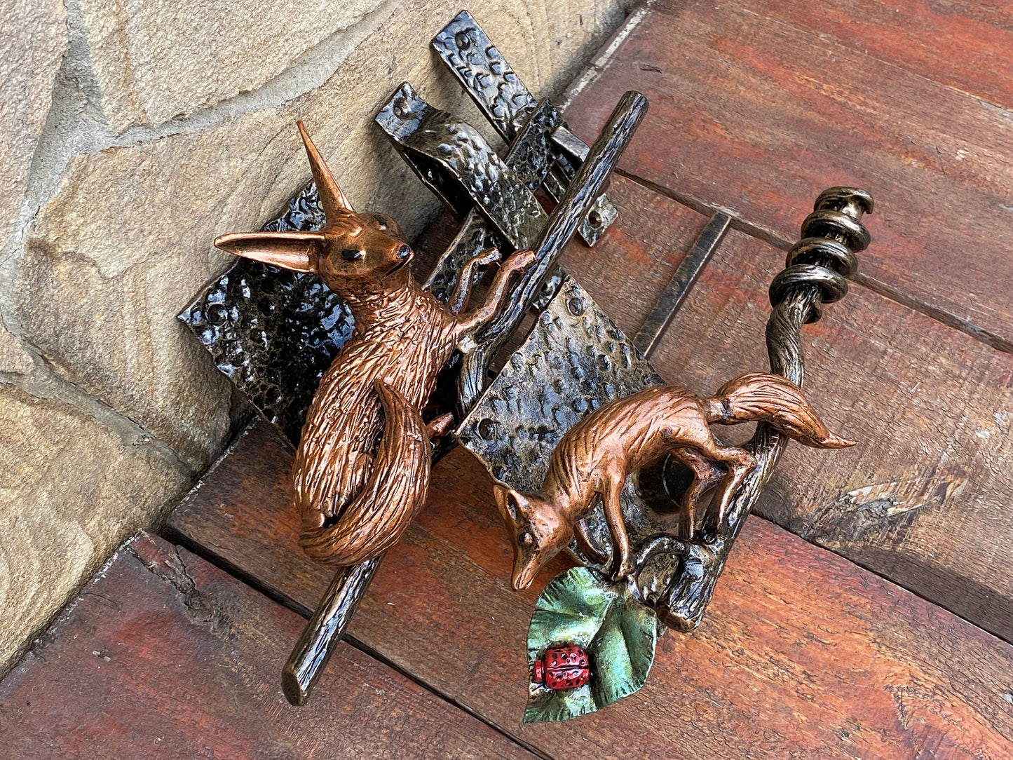 Latch, door latch, fox, nature, birthday, door handle, gate latch, lock, Christmas, barn, forest, animal, yard, turn drop bar latch, garden