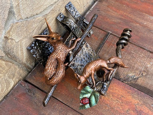 Latch, door latch, fox, nature, birthday, door handle, gate latch, lock, Christmas, barn, forest, animal, yard, turn drop bar latch, garden