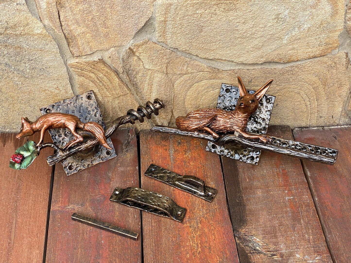 Latch, door latch, fox, nature, birthday, door handle, gate latch, lock, Christmas, barn, forest, animal, yard, turn drop bar latch, garden