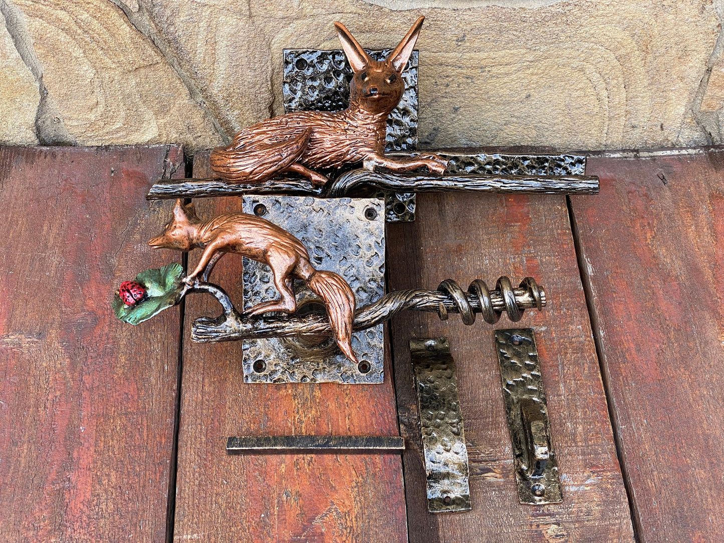 Latch, door latch, fox, nature, birthday, door handle, gate latch, lock, Christmas, barn, forest, animal, yard, turn drop bar latch, garden