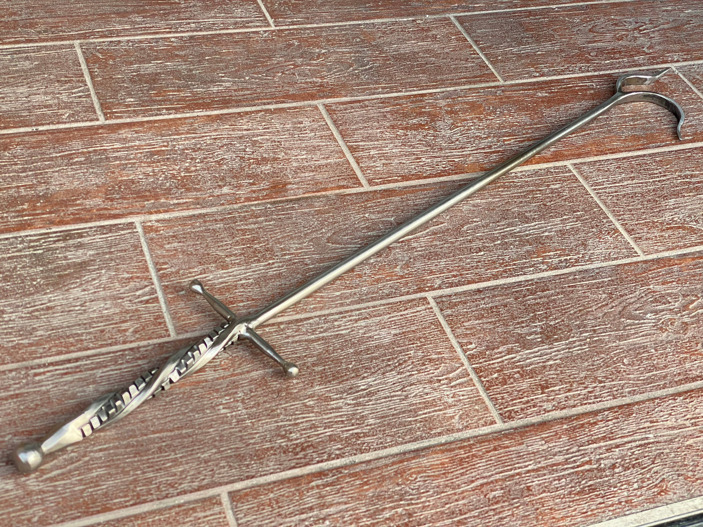 Stainless steel fire poker, fire poker, Christmas, birthday, BBQ, fireplace, firewood holder, personalized gift,mens gift,engagement,wedding