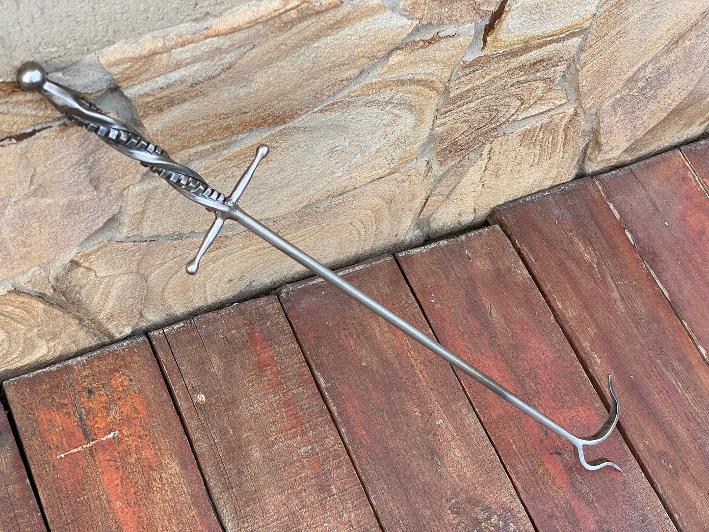 Stainless steel fire poker, fire poker, Christmas, birthday, BBQ, fireplace, firewood holder, personalized gift,mens gift,engagement,wedding