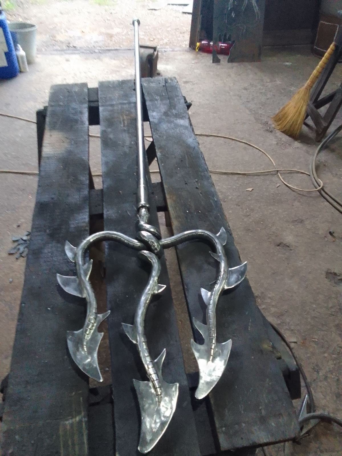 Trident, Halloween, blacksmith, Poseidon, Neptune, mermaid, cosplay, Christmas, birthday, kids gift, medieval, iron gift, steel gift, ocean