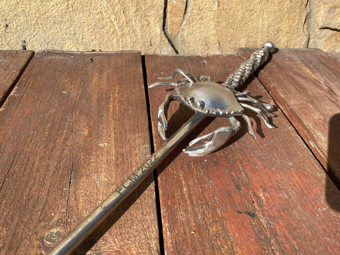 Fire poker, stainless steel, personalized gift, crab, Christmas, BBQ, skewer, mens gift, anniversary, fireplace, birthday, fire pit, grill