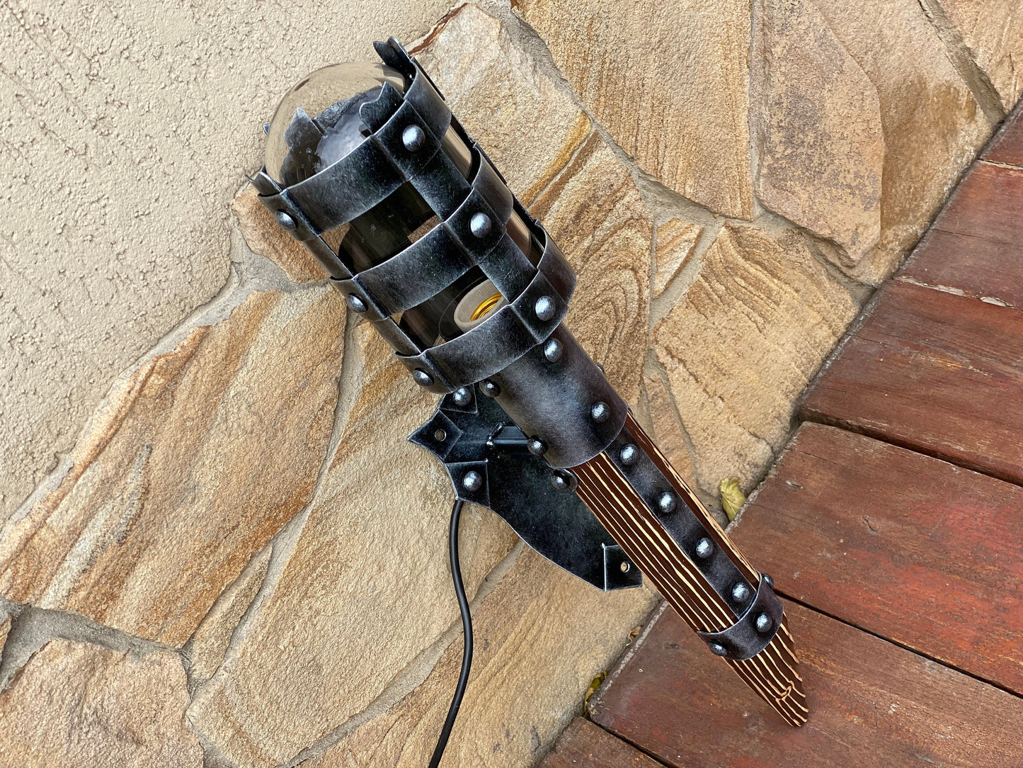 Outdoor wall sconce, wall sconce, medieval, birthday, Christmas, renovation, sconce, military gift, retirement gift, viking, Middle Ages