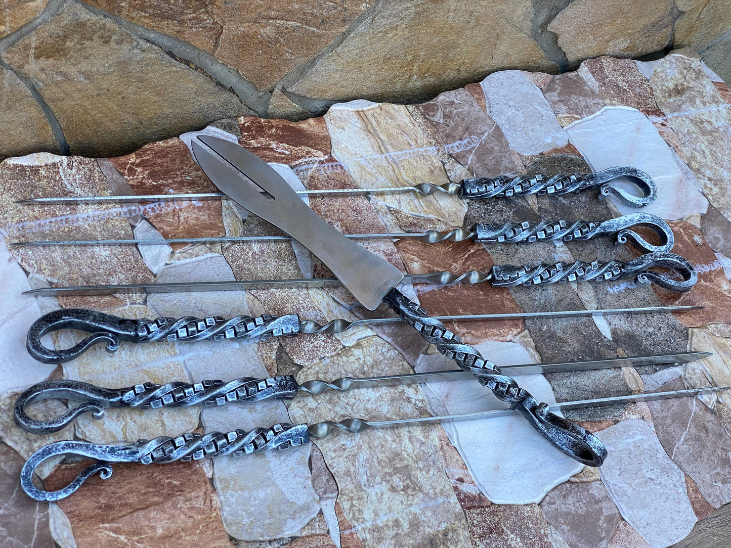 Picnic, camping, party, skewers, kebab, grill, BBQ, Christmas, anniversary, birthday, fire poker, fireplace, fire pit, firewood,gift for men