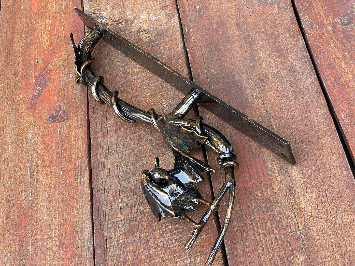 Door handle, bat, door pull, forest decor, ivy, iron gift, blacksmith, wild nature, barn, Christmas, birthday,Mothers Day,animal,anniversary