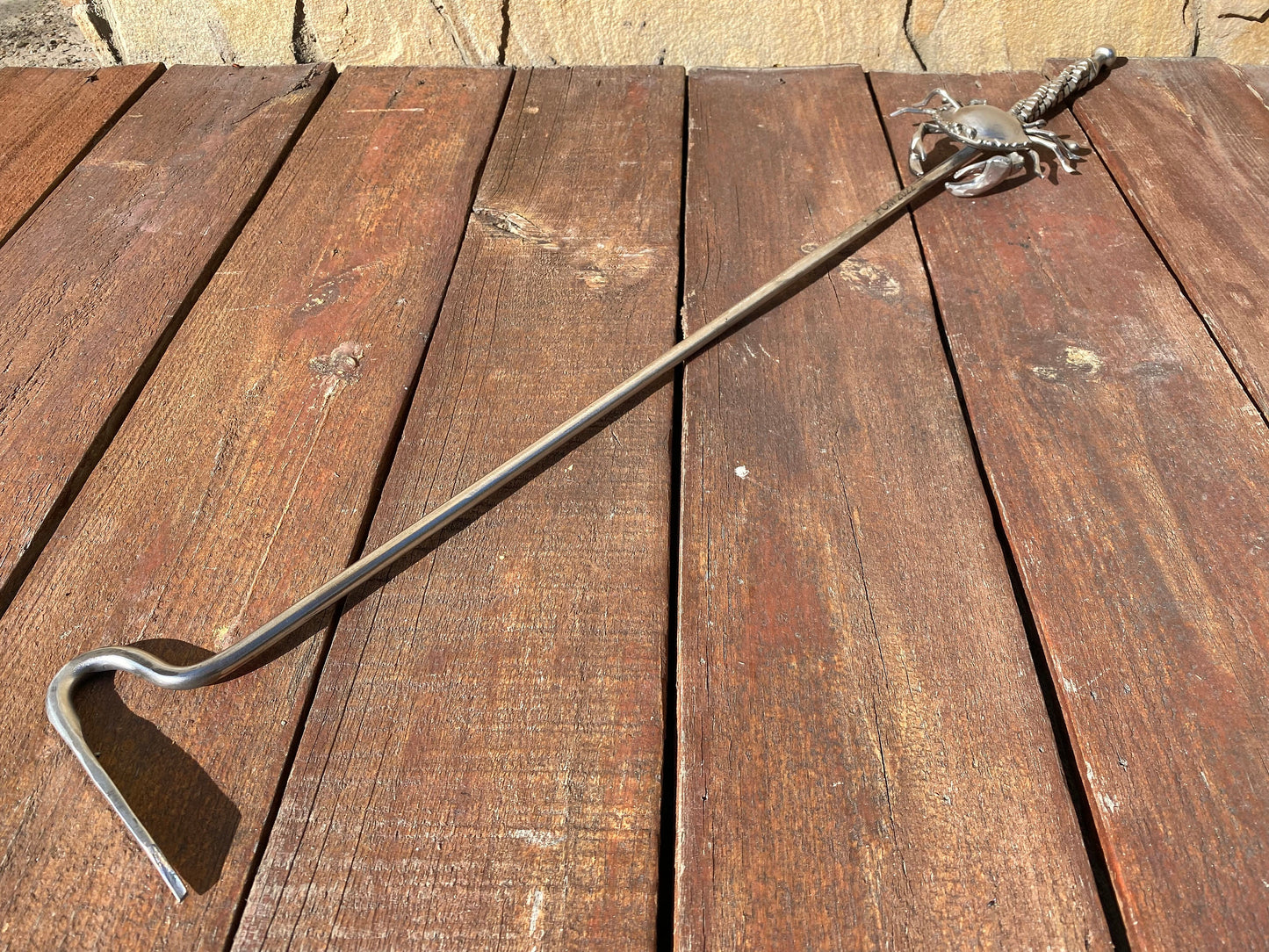 Fire poker, stainless steel, personalized gift, crab, Christmas, BBQ, skewer, mens gift, anniversary, fireplace, birthday, fire pit, grill