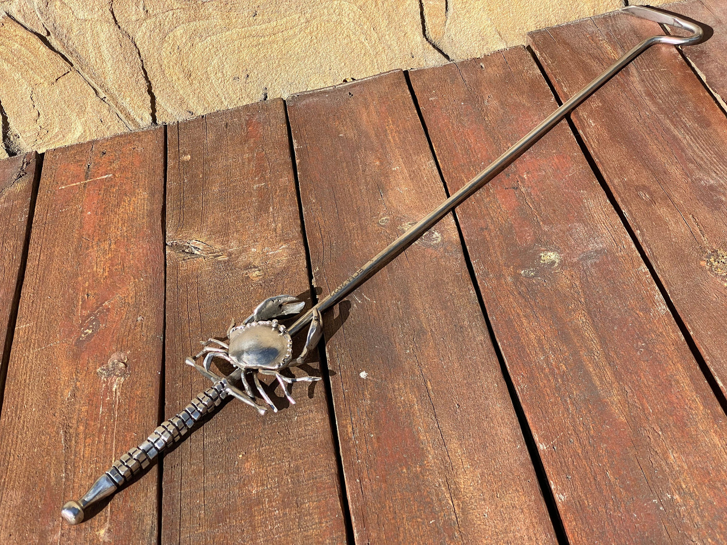 Fire poker, stainless steel, personalized gift, crab, Christmas, BBQ, skewer, mens gift, anniversary, fireplace, birthday, fire pit, grill