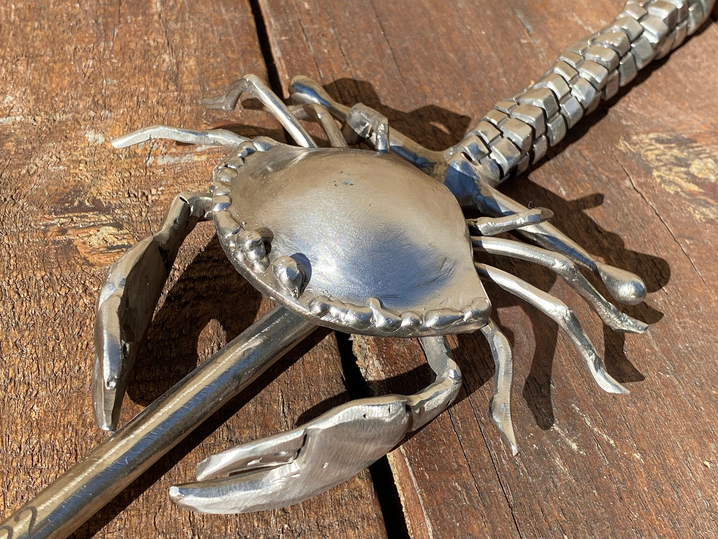 Fire poker, stainless steel, personalized gift, crab, Christmas, BBQ, skewer, mens gift, anniversary, fireplace, birthday, fire pit, grill