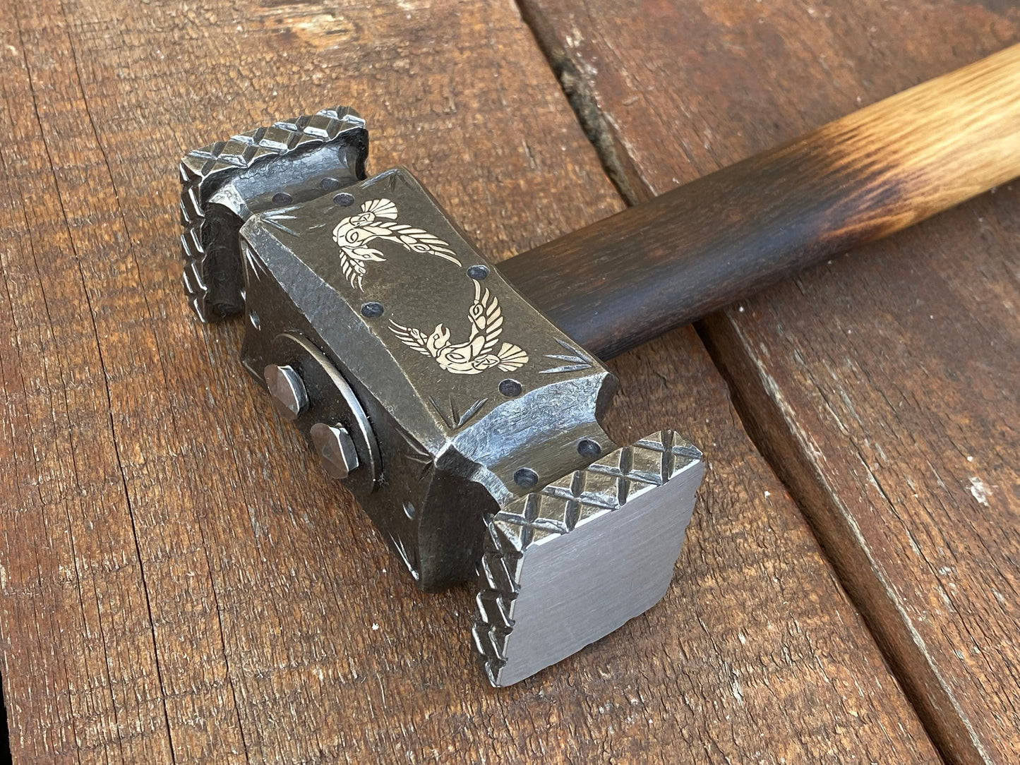 Hammer, raven, crow, Celtic gift, graduation gift, groomsmen gift, 6th anniversary, 11th anniversary, bridesmaid, newlyweds, engagement gift