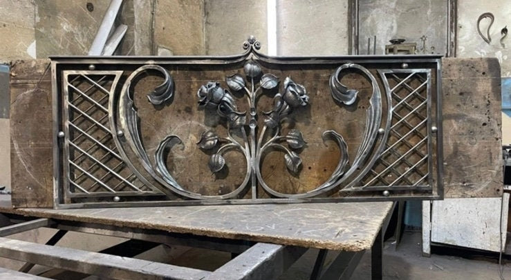 Balcony railing, terrace railing, stair railing, railing, handrail, Christmas, birthday, renovation, blacksmith, wedding, anniversary, rose