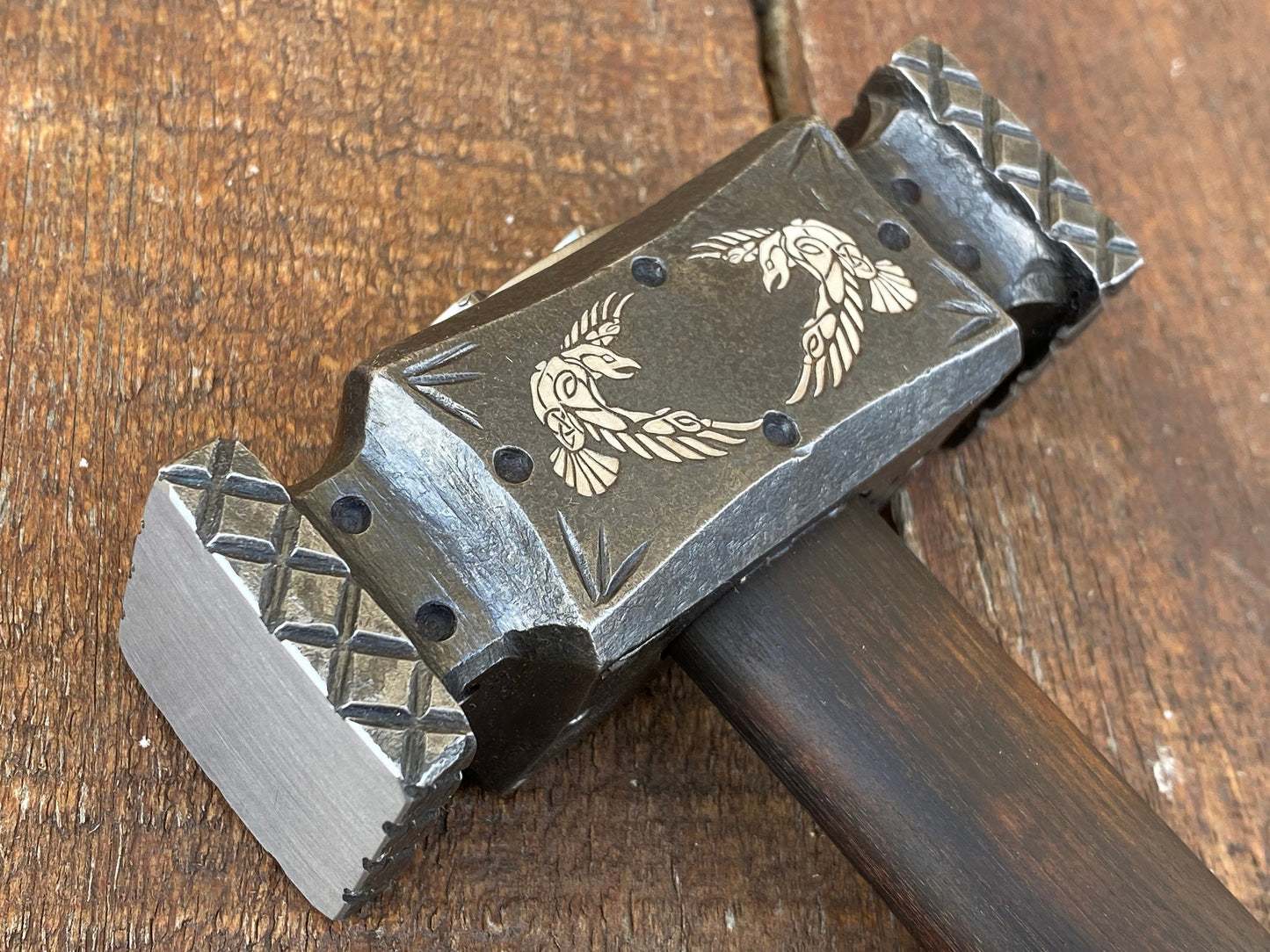 Hammer, raven, crow, Celtic gift, graduation gift, groomsmen gift, 6th anniversary, 11th anniversary, bridesmaid, newlyweds, engagement gift