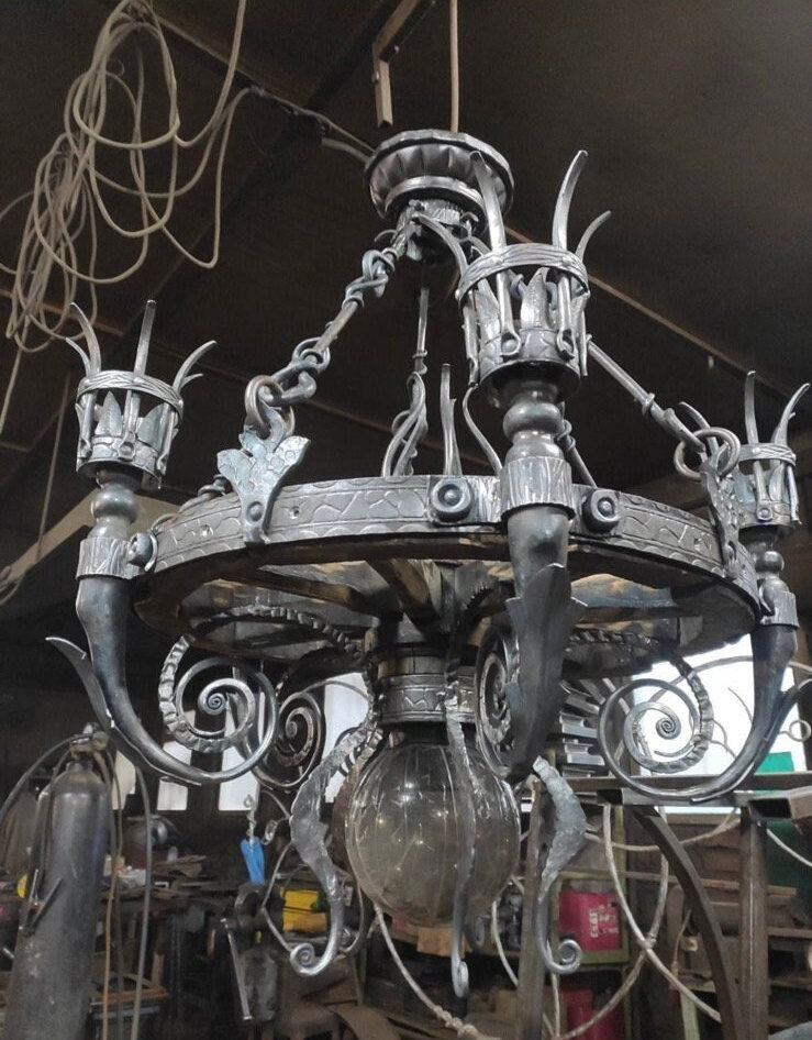 Chandelier, ceiling lamp, medieval, sconce, castle, viking, Middle Ages, Christmas, renovation, anniversary, birthday, man cave, knight