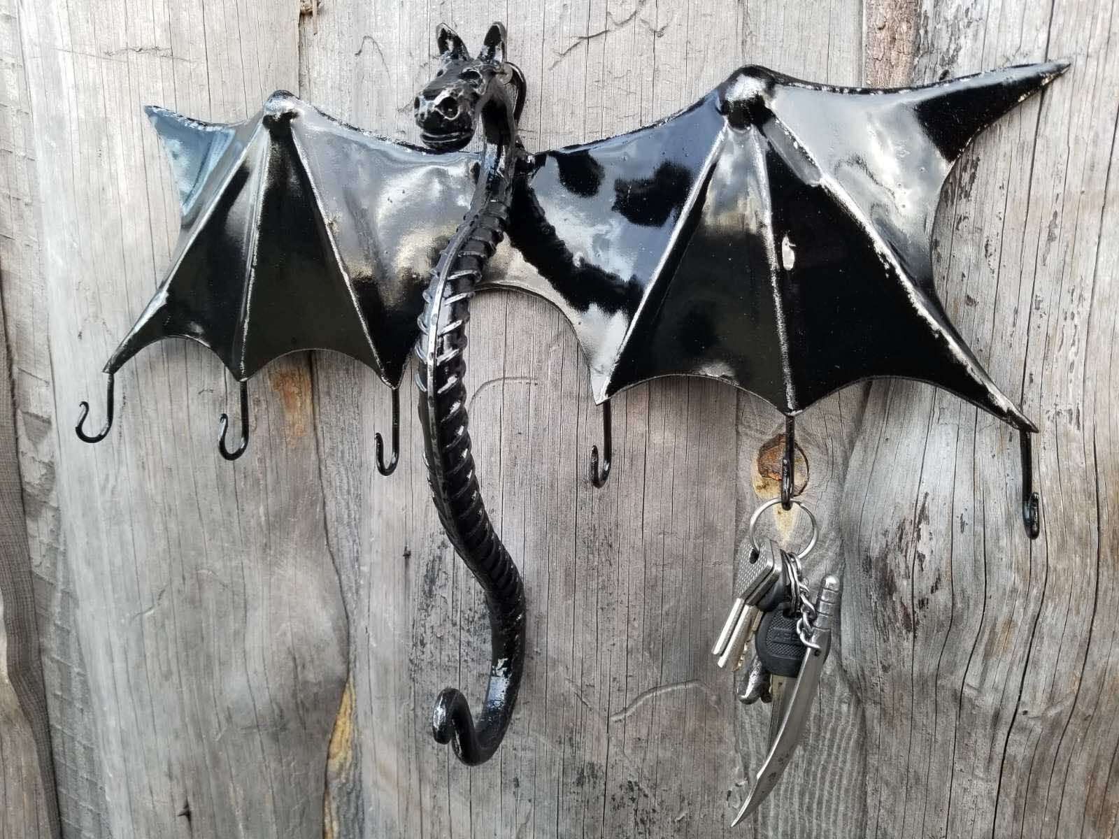 Key holder, dragon, hook, medieval, key hanger, towel ring, Christmas, birthday, anniversary, iron gift, Fathers Day, Mothers Day, viking