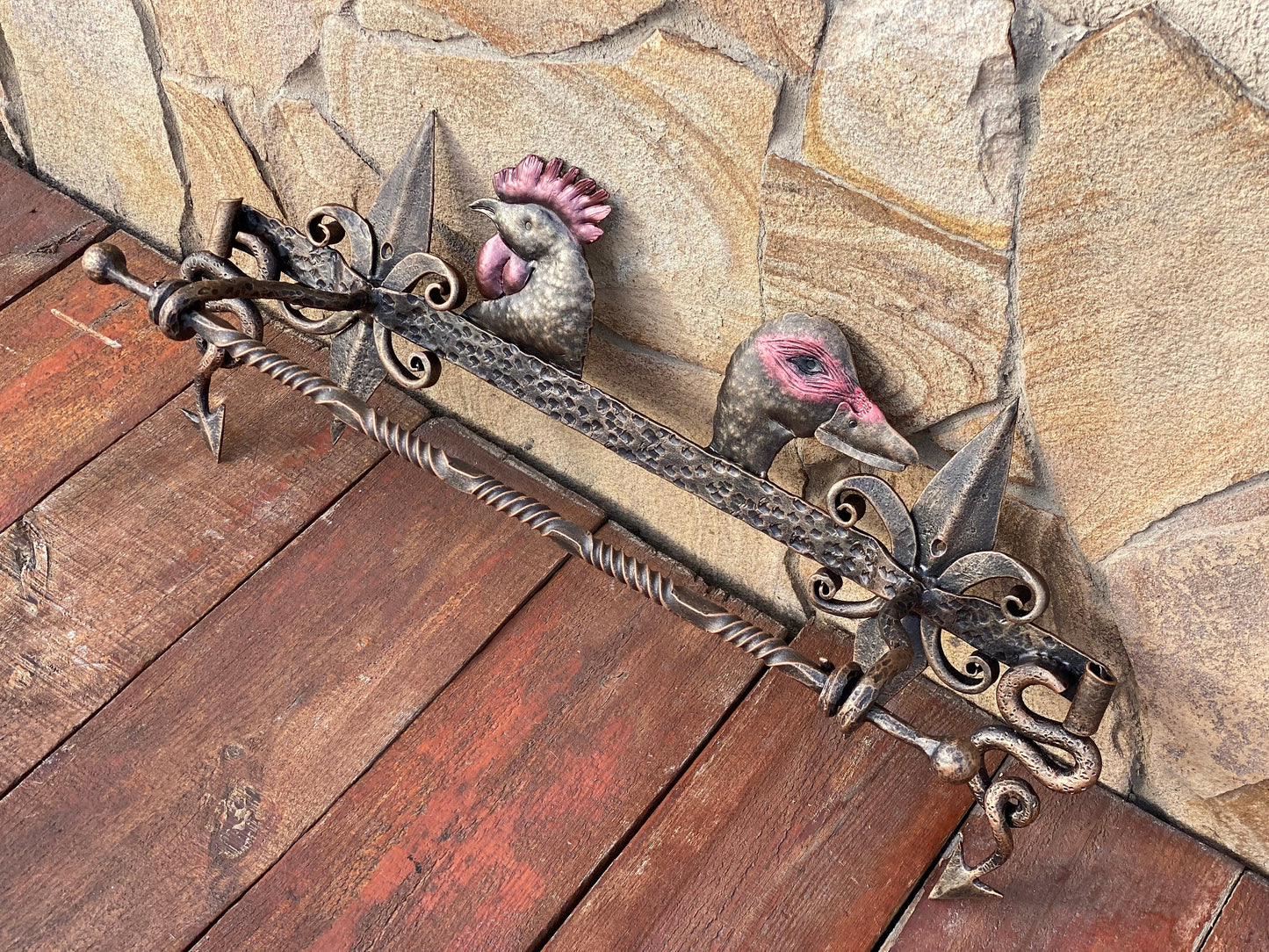 Towel rack, rooster, duck, farm, ranch, hook, hanger, towel ring, rack, shelf, birthday, Christmas, anniversary, farmhouse, rustic decor