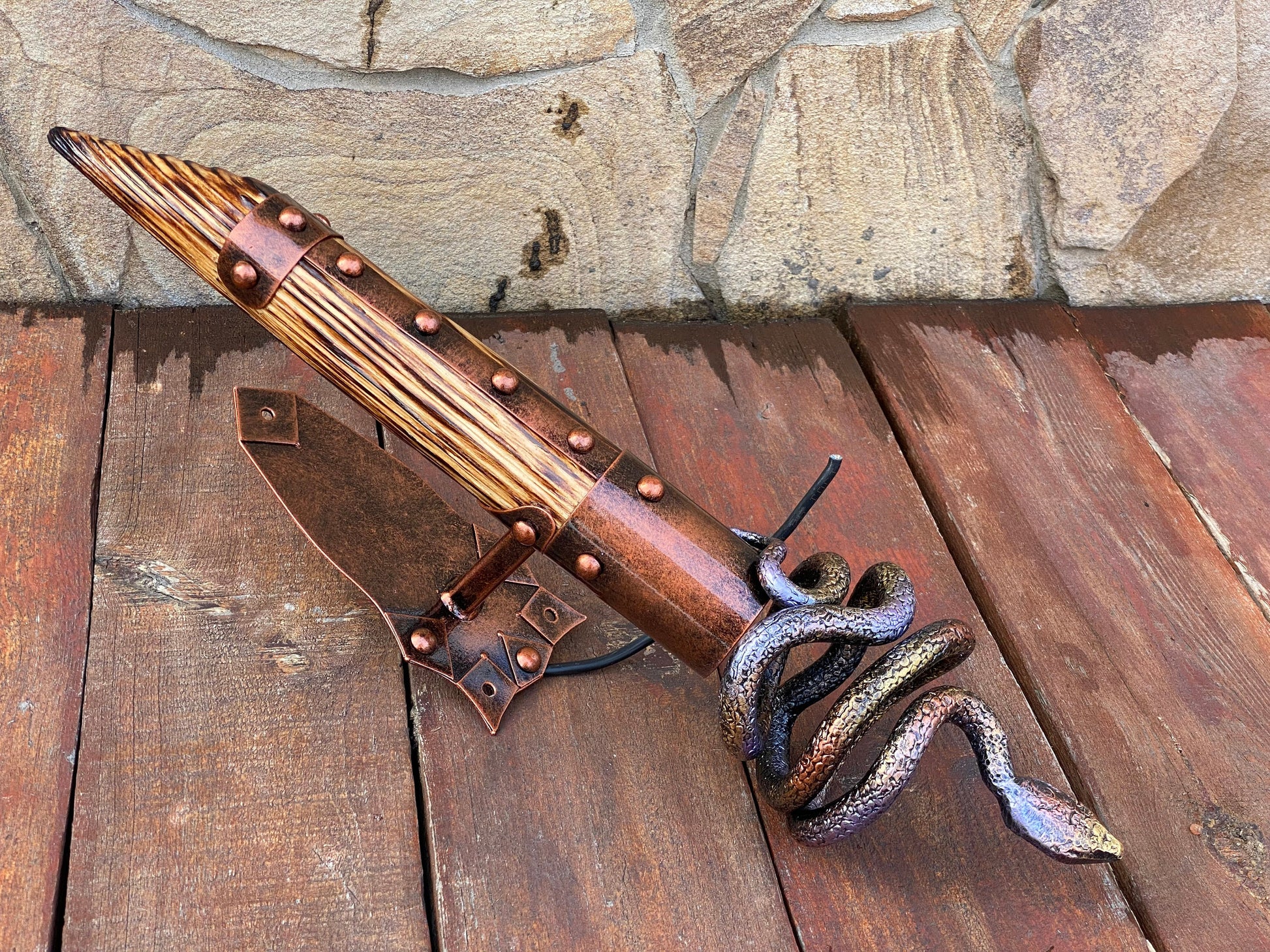 Snake sconce, wall sconce, snake, medieval, torch, castle, viking, forest decor, birthday, anniversary, Christmas, Halloween,party,wall lamp