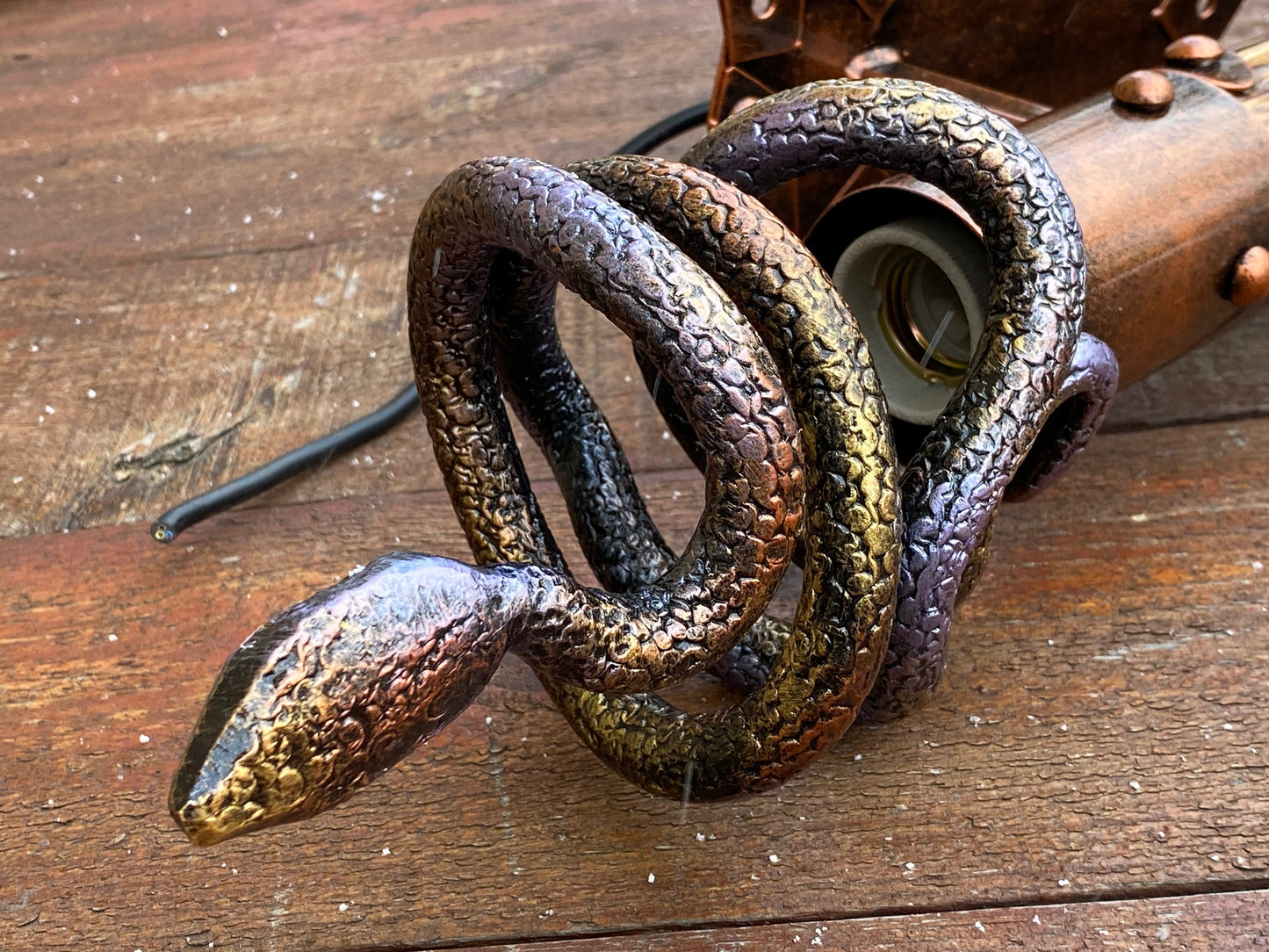 Snake sconce, wall sconce, snake, medieval, torch, castle, viking, forest decor, birthday, anniversary, Christmas, Halloween,party,wall lamp