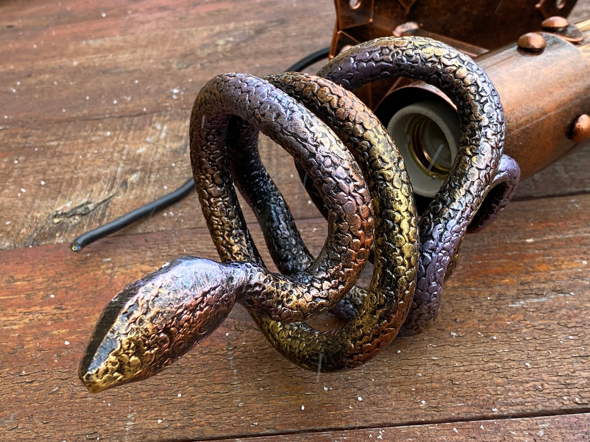 Snake sconce, wall sconce, snake, medieval, torch, castle, viking, forest decor, birthday, anniversary, Christmas, Halloween,party,wall lamp