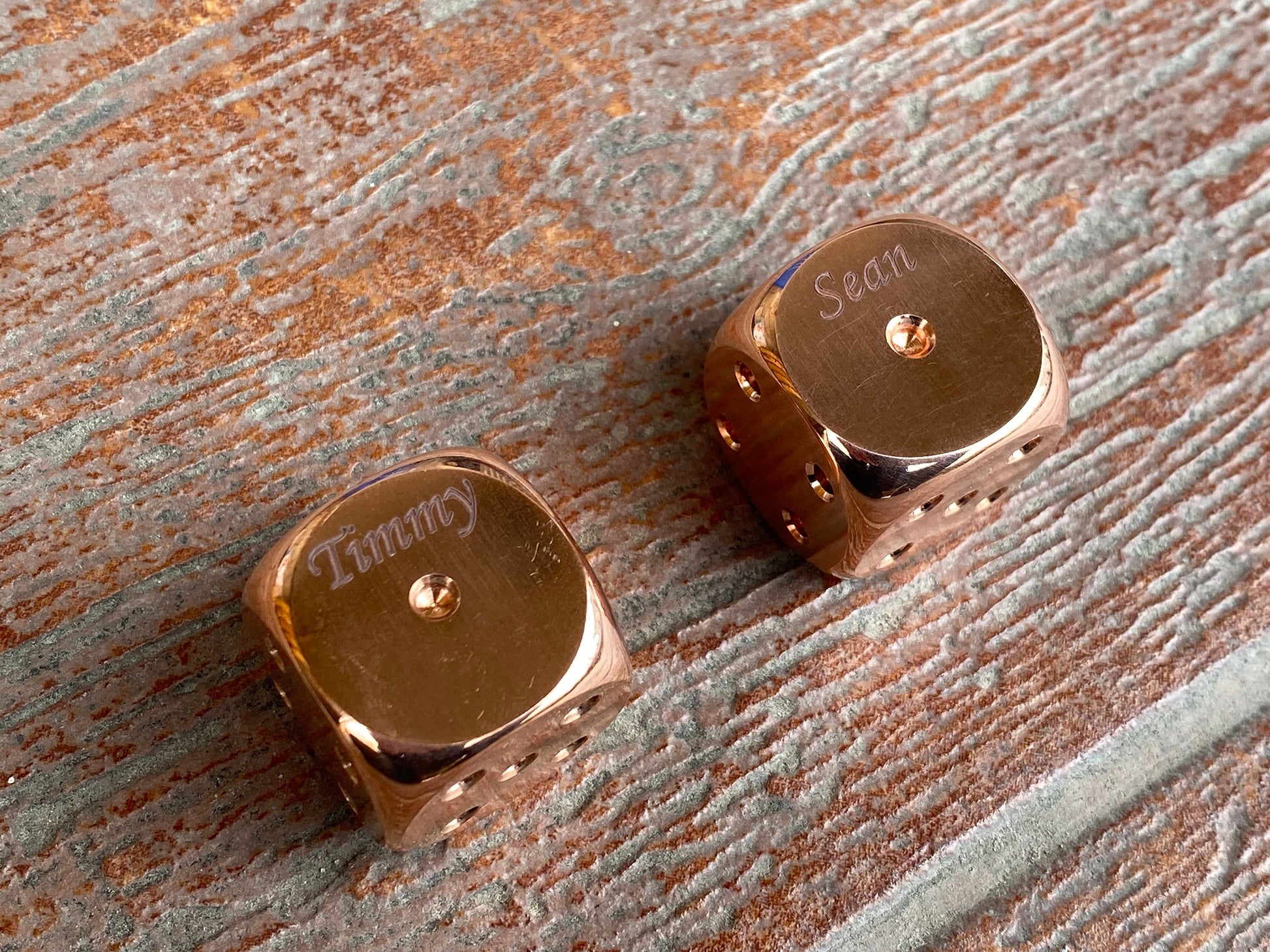 Personalized copper dices, copper anniversary, copper gift, 7 year gifts, 7th anniversary, dice set, tabletop game, board game, gamer gift