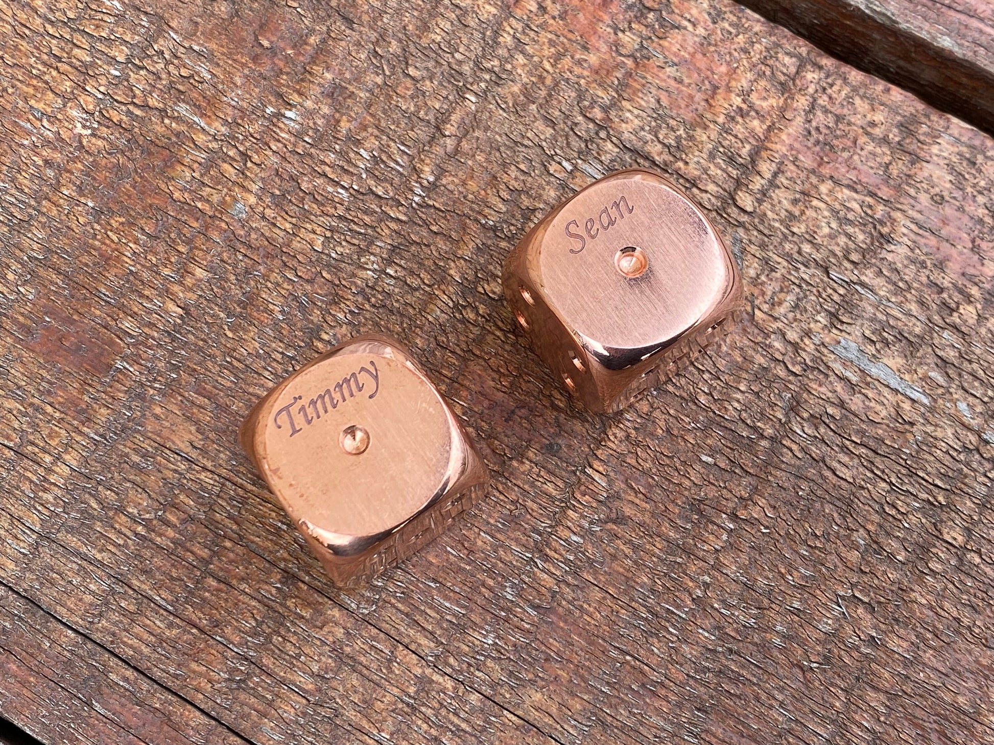 Personalized copper dices, copper anniversary, copper gift, 7 year gifts, 7th anniversary, dice set, tabletop game, board game, gamer gift