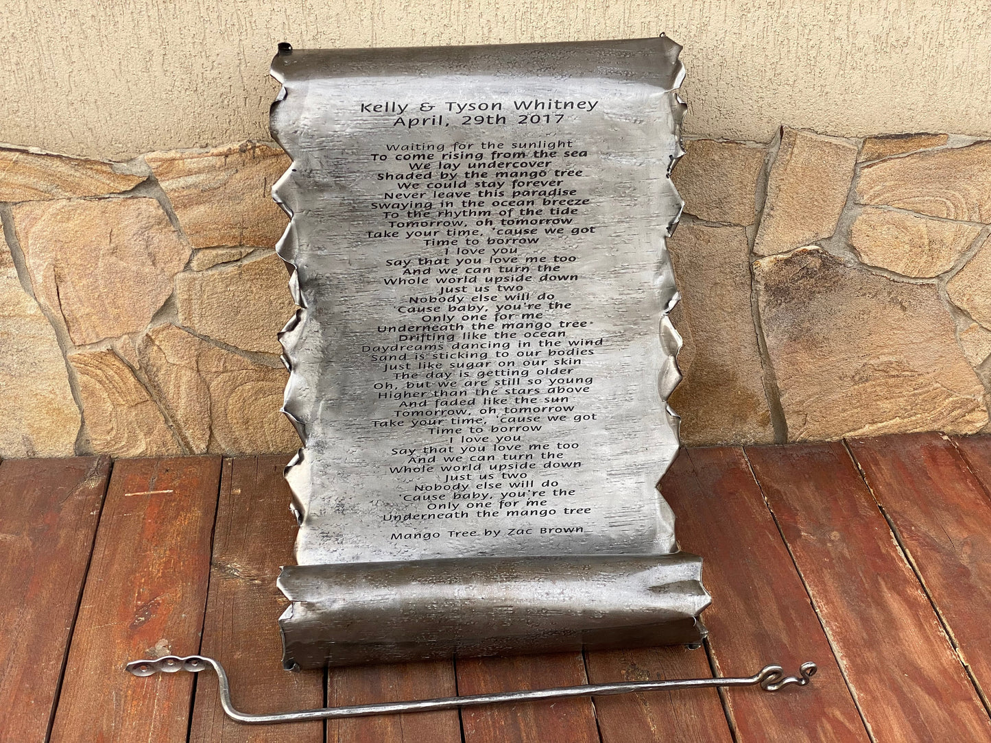 Iron scroll, steel scroll, 6th anniversary, 11th anniversary, steel anniversary, iron anniversary, wedding anniversary, iron gift,steel gift