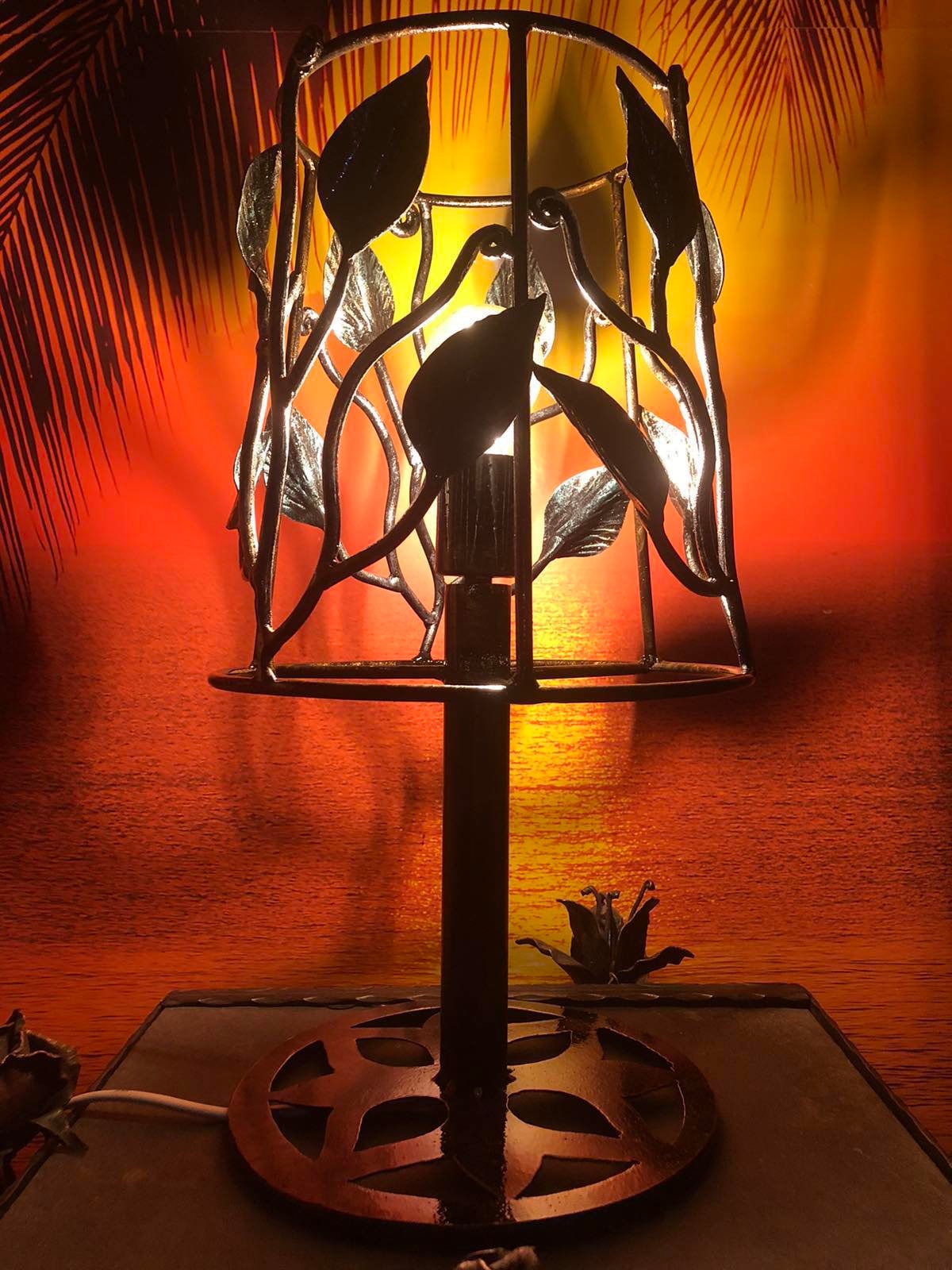 Table lamp, bedside lamp, lighting, custom lamp, night lamp, rustic, leaves, vines, forest, birthday, wedding, anniversary, bridesmai, bride