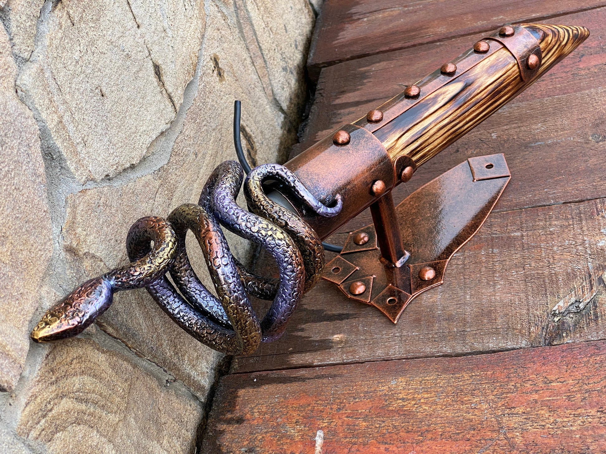 Snake sconce, wall sconce, snake, medieval, torch, castle, viking, forest decor, birthday, anniversary, Christmas, Halloween,party,wall lamp