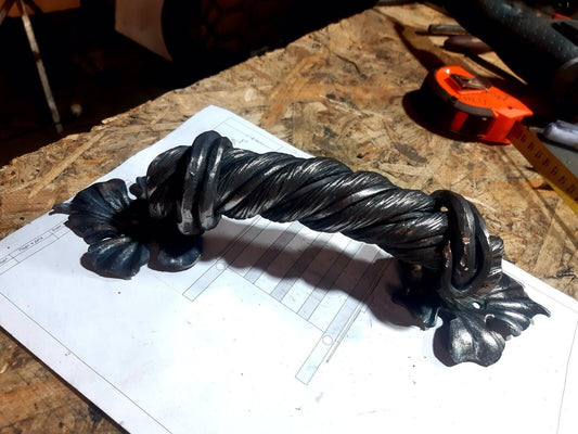 Door handle, iron gift, blacksmith, forgedcommodities, 6th anniversary, metal artwork, iron anniversary, Christmas, birthday, anniversary