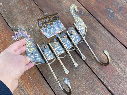 Axe holder, hook, viking axe, mens gifts, Christmas, drakkar, medieval, gift for men, groomsman gift, wedding, dragon, 6th anniversary, axe