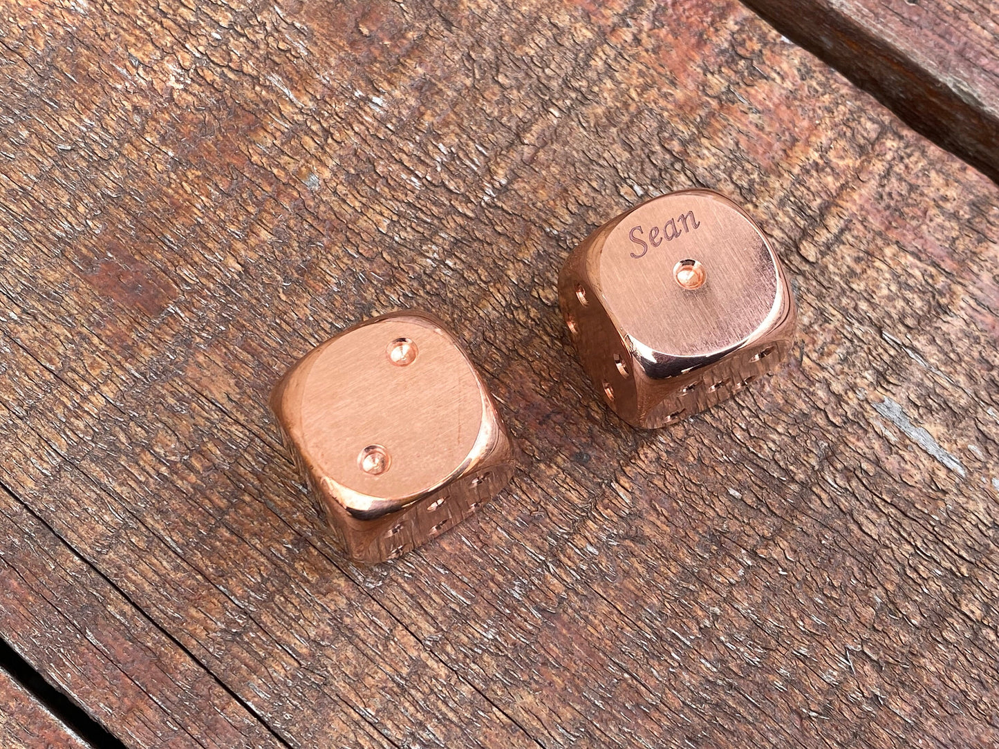 Personalized copper dices, copper anniversary, copper gift, 7 year gifts, 7th anniversary, dice set, tabletop game, board game, gamer gift