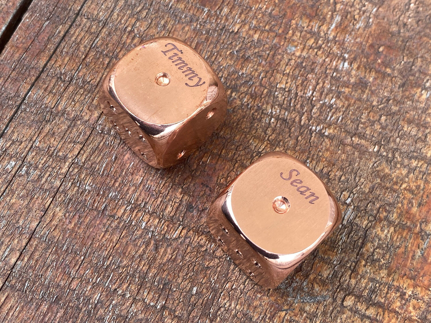 Personalized copper dices, copper anniversary, copper gift, 7 year gifts, 7th anniversary, dice set, tabletop game, board game, gamer gift