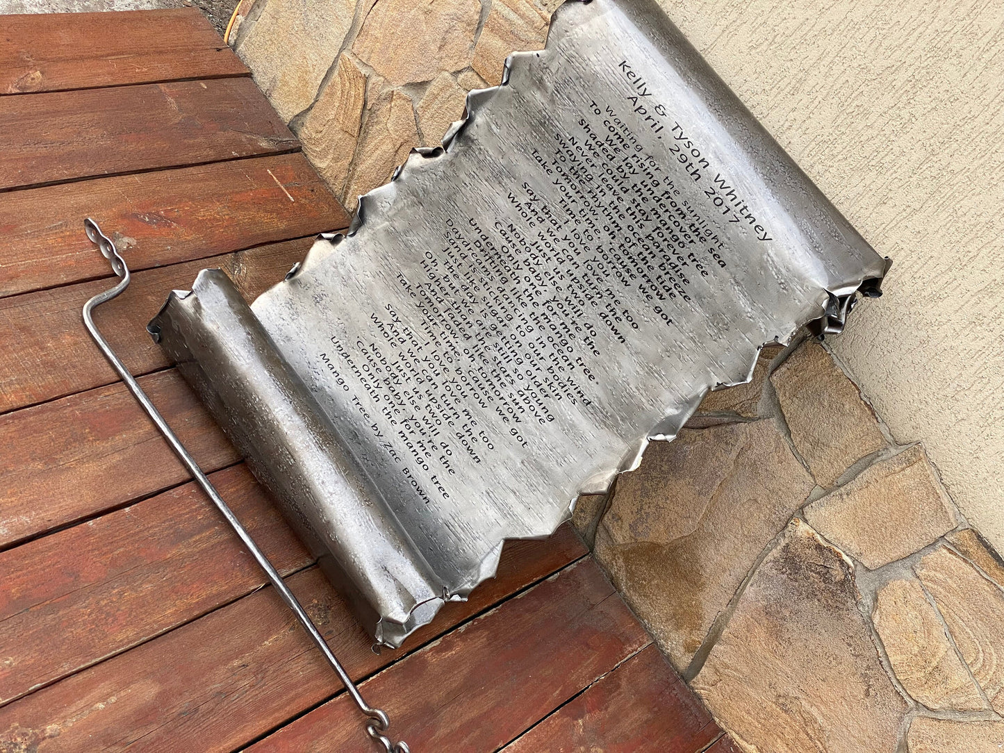 Iron scroll, steel scroll, 6th anniversary, 11th anniversary, steel anniversary, iron anniversary, wedding anniversary, iron gift,steel gift