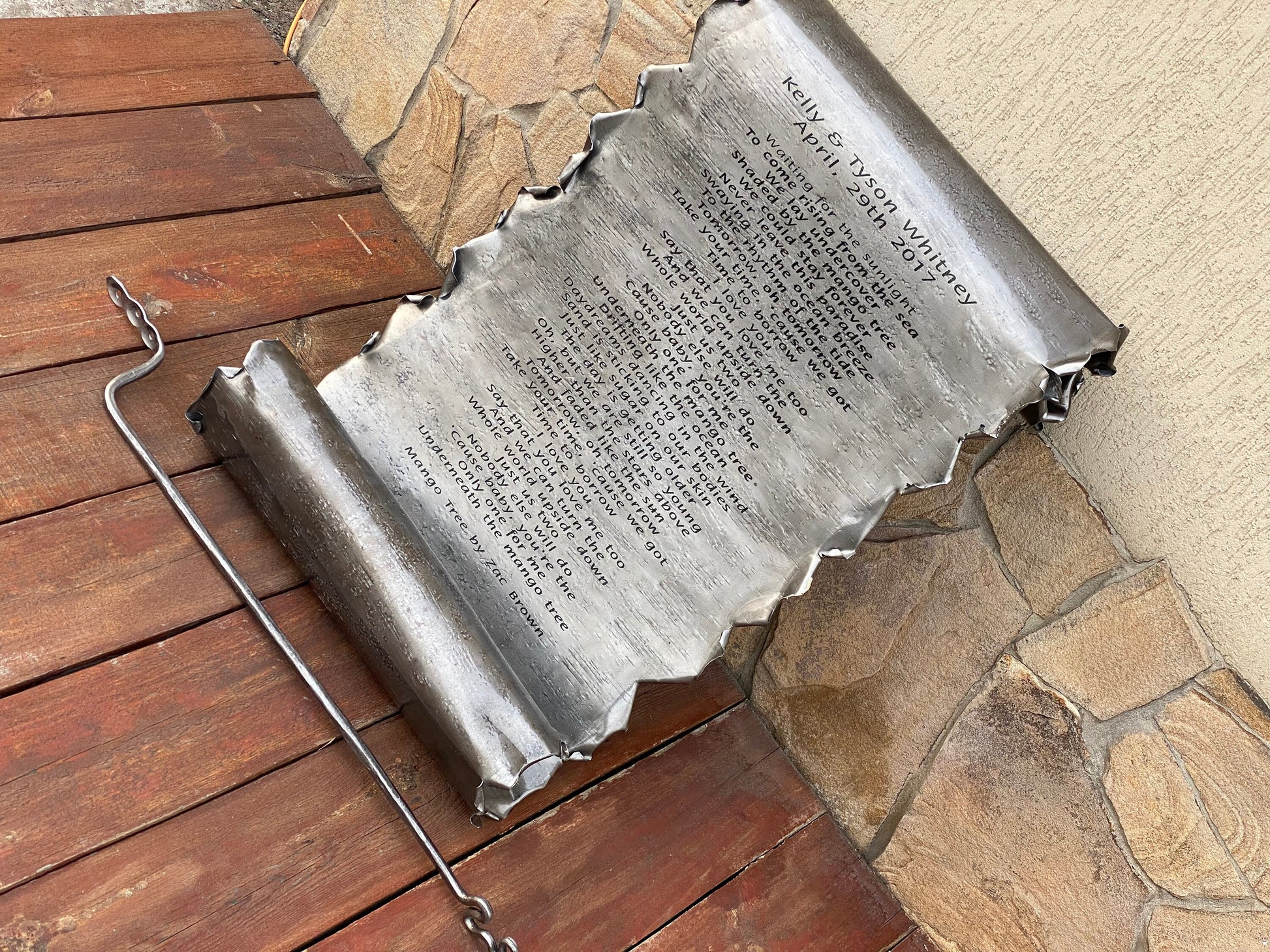 Iron scroll, steel scroll, 6th anniversary, 11th anniversary, steel anniversary, iron anniversary, wedding anniversary, iron gift,steel gift