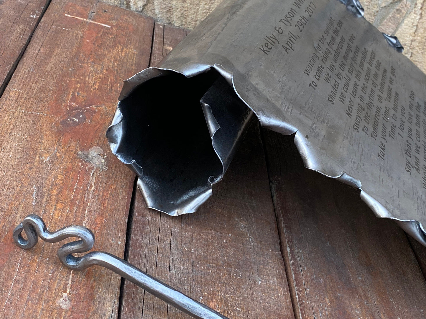 Iron scroll, steel scroll, 6th anniversary, 11th anniversary, steel anniversary, iron anniversary, wedding anniversary, iron gift,steel gift