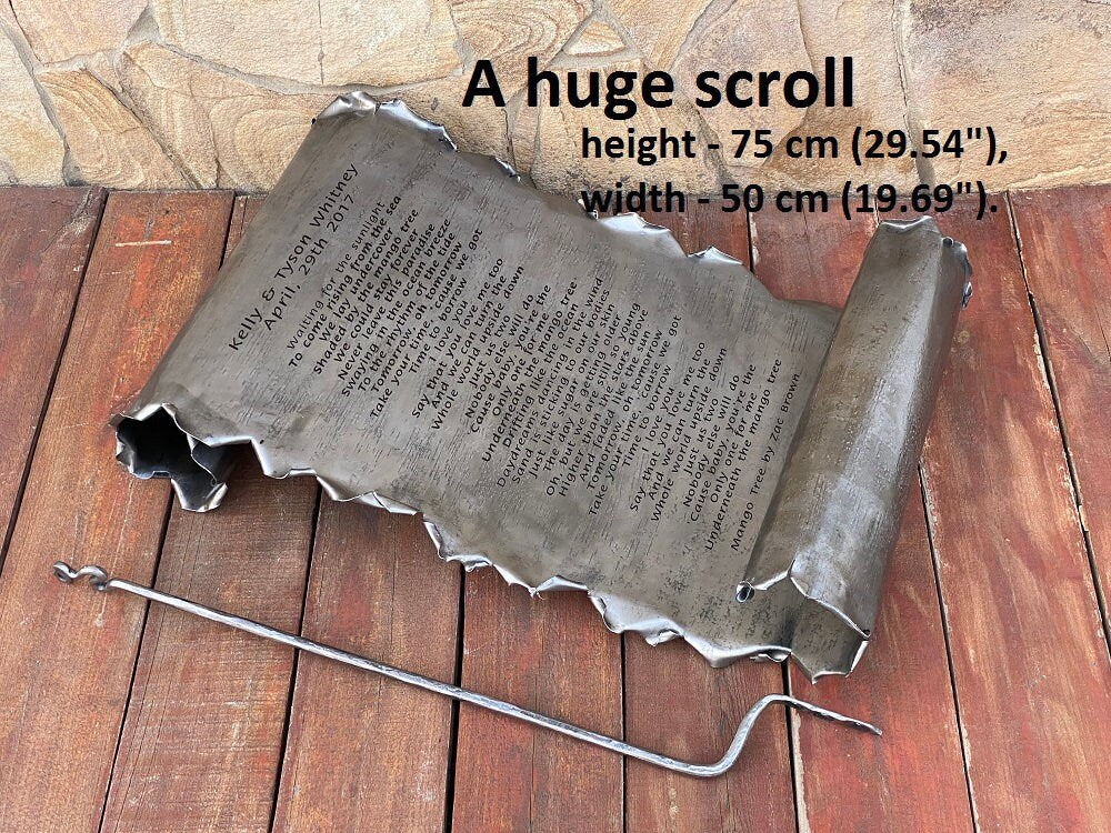Iron scroll, steel scroll, 6th anniversary, 11th anniversary, steel anniversary, iron anniversary, wedding anniversary, iron gift,steel gift
