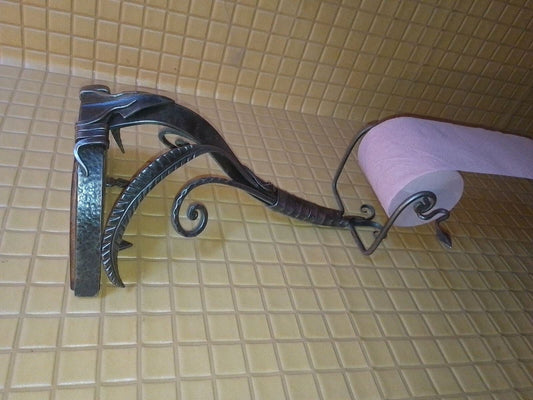 TP holder, toilet paper holder, toilet paper, medieval, bathroom, rack, hook, birthday, Christmas, anniversary, blacksmith, shelf, table