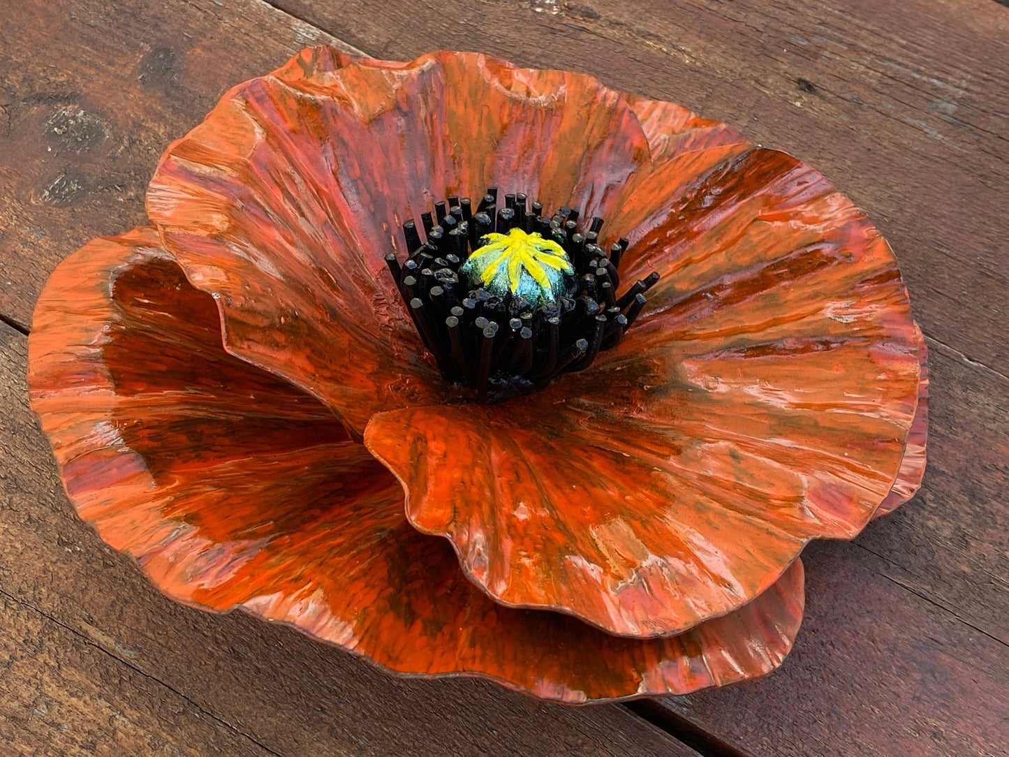 Poppy, artificial flower, bridesmaid, wreath, Christmas, birthday, wedding, anniversary, 6th anniversary, iron anniversary, iron gift, peony