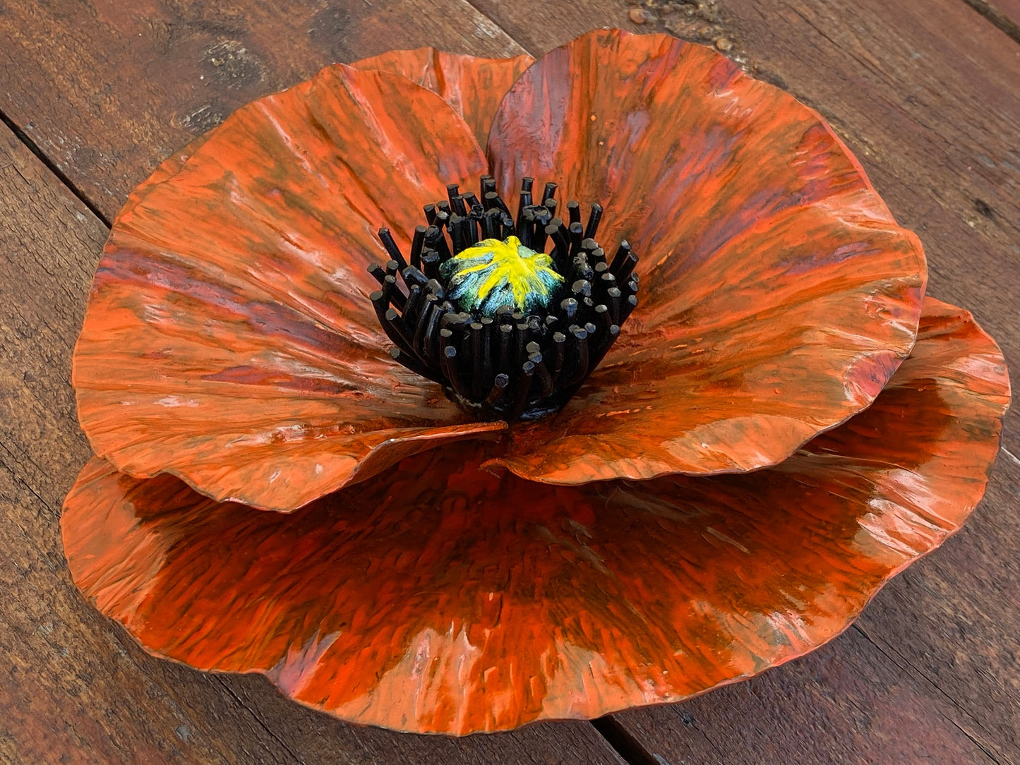 Poppy, artificial flower, bridesmaid, wreath, Christmas, birthday, wedding, anniversary, 6th anniversary, iron anniversary, iron gift, peony