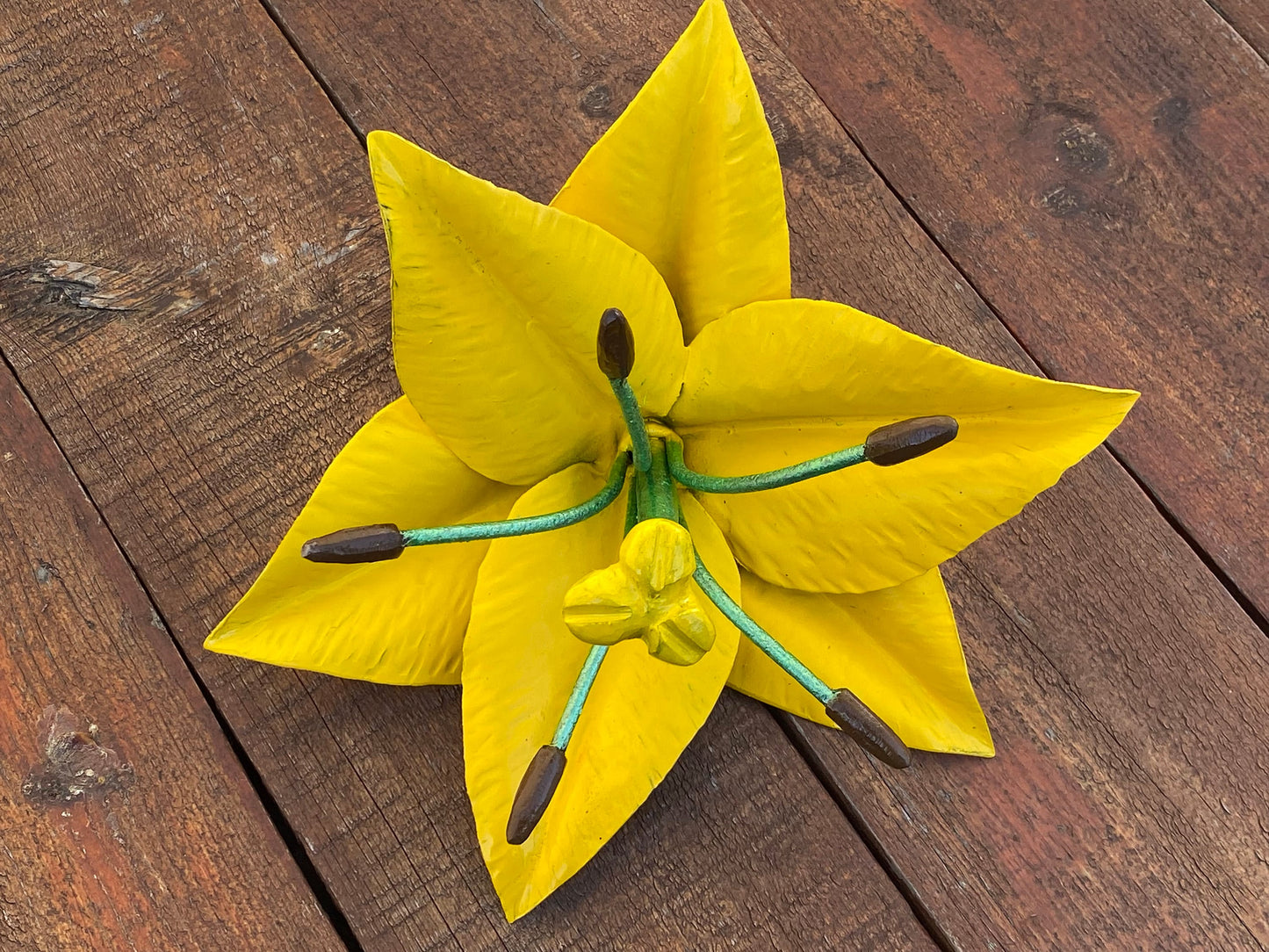 Lily, flower head, bride, hand forged flower, Christmas, Mothers Day, wedding, anniversary, birthday, 11th anniversary, silk flower, party