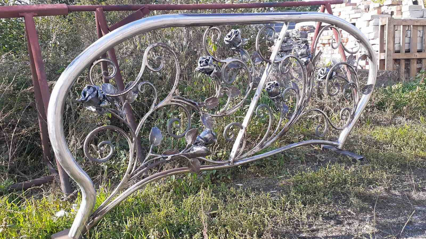 Stair railing, balcony, railing, banister, terrace, handrail, wedding, 6th anniversary, steel gift, Christmas, birthday, rose, floral decor