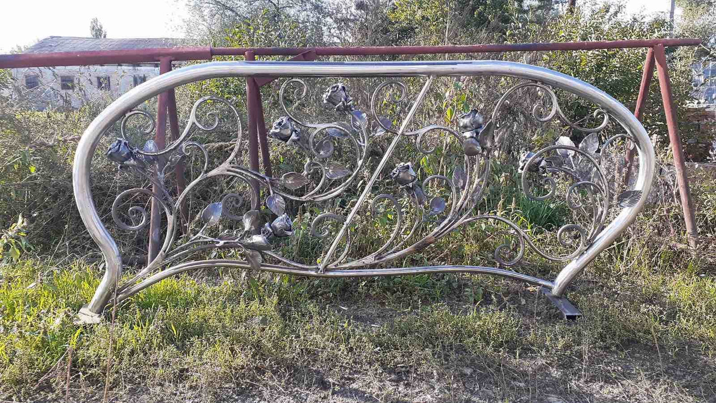 Stair railing, balcony, railing, banister, terrace, handrail, wedding, 6th anniversary, steel gift, Christmas, birthday, rose, floral decor