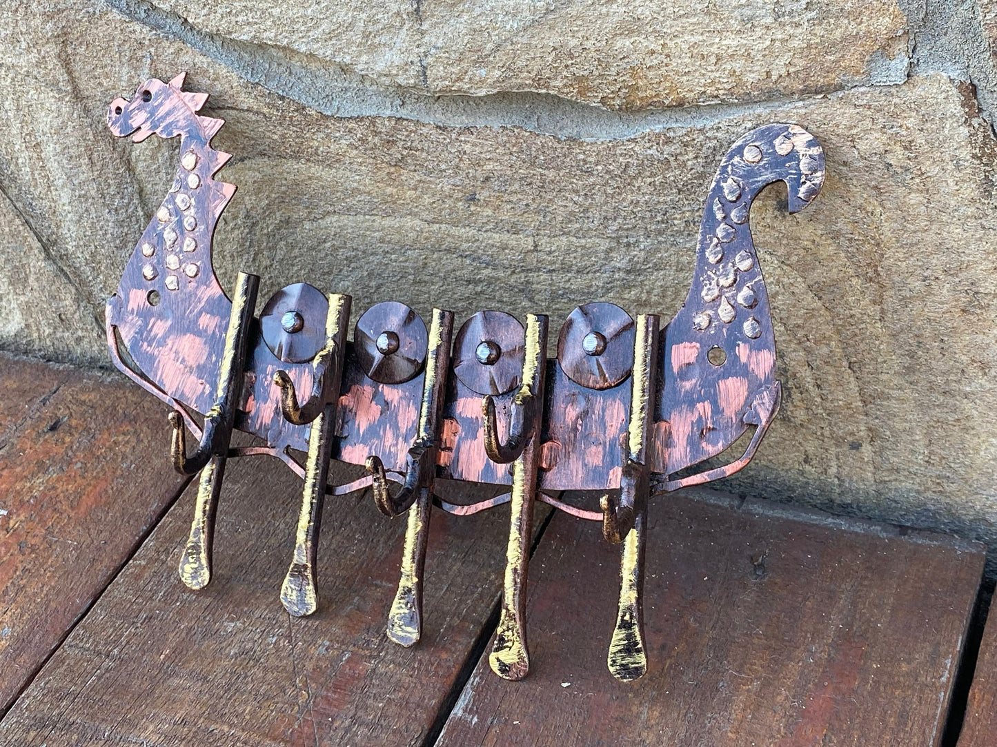 Wall hanger, viking ship, wall hook, wall rack, key holder, viking, drakkar, medieval, hook, birthday, kids gift, children, gift for boy,key