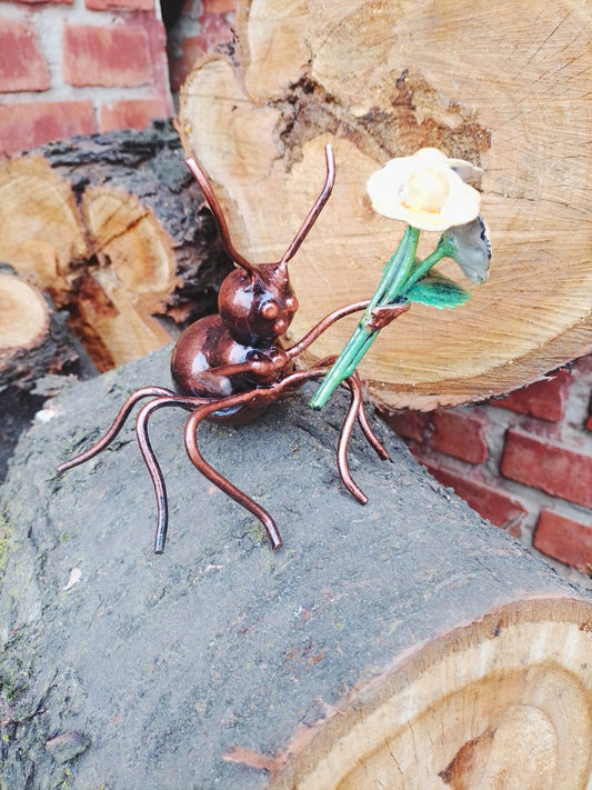 Ant, wild nature, insect, flower, forest theme, kids gift, iron flower, steel anniversary gift, Christmas, 6th anniversary,iron gift,wedding